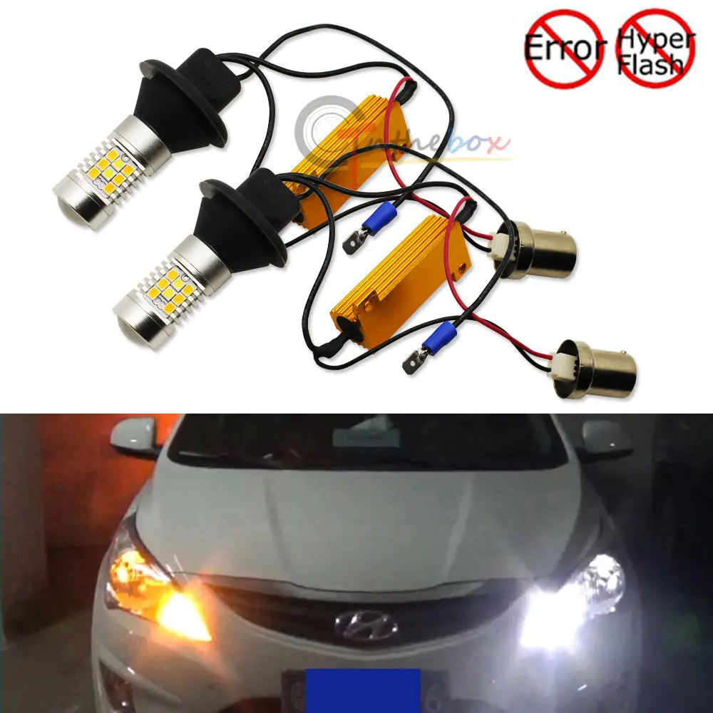 

2pcs 1156 S25 Dual-Color Switchback LED Turn Signal Light With DRL Function Kit