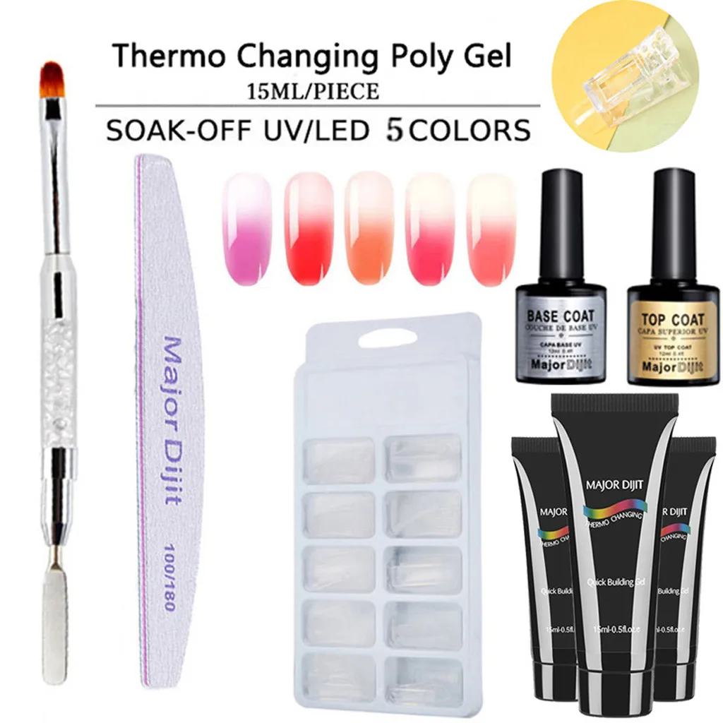 Poly Gel Lasting Finger Nail Temperature Change Camouflage UV Lamp Extension Nails Accessoires esmaltes permanentes de uv y led | Красота и