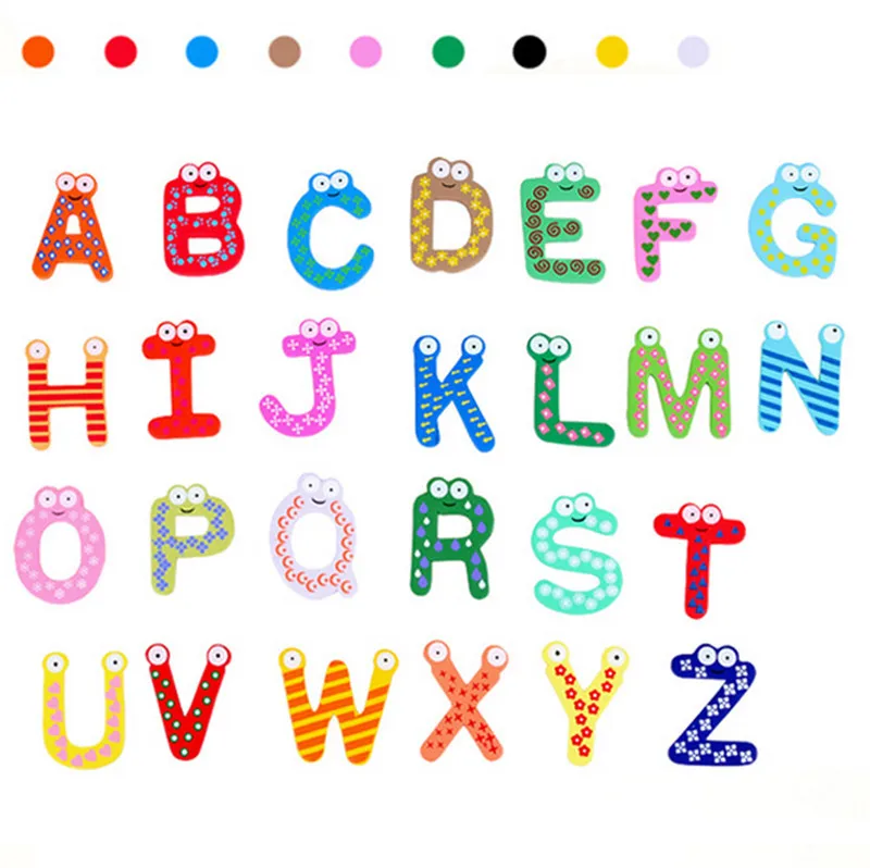 

26 Letters Fridge Magnet kid Baby Educational Toy Christmas Toys Puzzles wooden toys brinquedos para as criancas 20