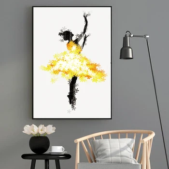 

Dancing Girl Modern Decorative Painting Abstract Portrait Art Canvas Prints Wall Pictures For Bedroom,Girls Room Decoration