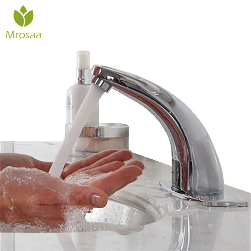 

Mrosaa Automatic Inflared Sensor Faucet Water Saving Inductive Electric Water Tap Touchless Coldwater Faucet for Bathroom Sink
