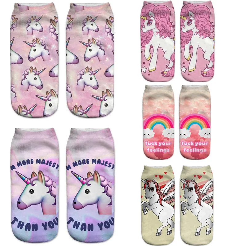 

2017 new pony animal Harajuku expression emoji 3D digital printing socks SK40