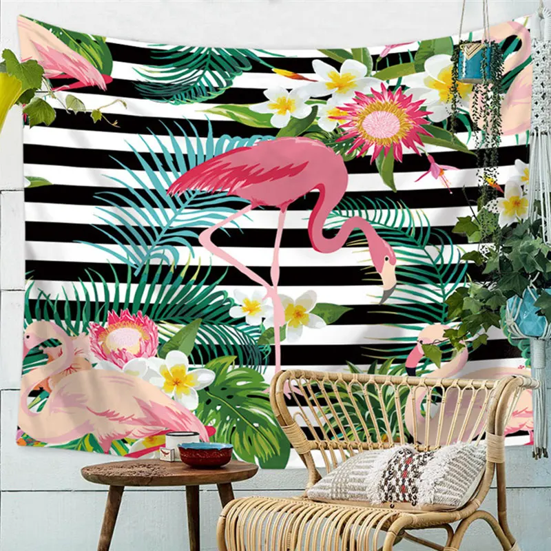 

Flamingos Summer Tapestry Wall Hanging Bohemian Beach Towel Polyester Thin Blanket Yoga Shawl Mat Blankets Beach cover for kids