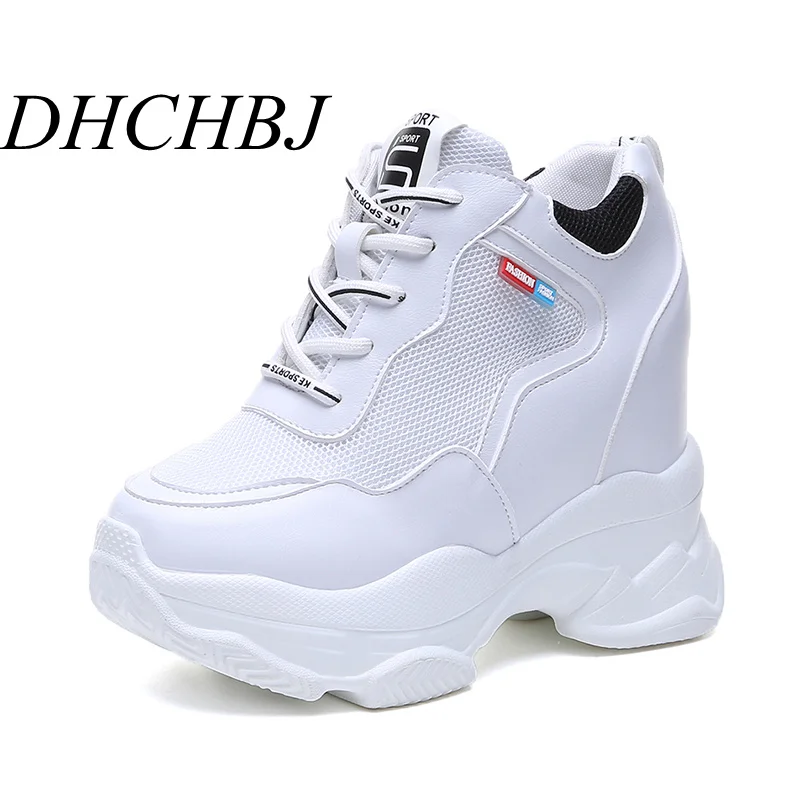

2019 HOT Trendy Shoes High Top Sneakers Women Platform Ankle Boots Basket Femme Chaussures Femmes Height Increase Shoes White
