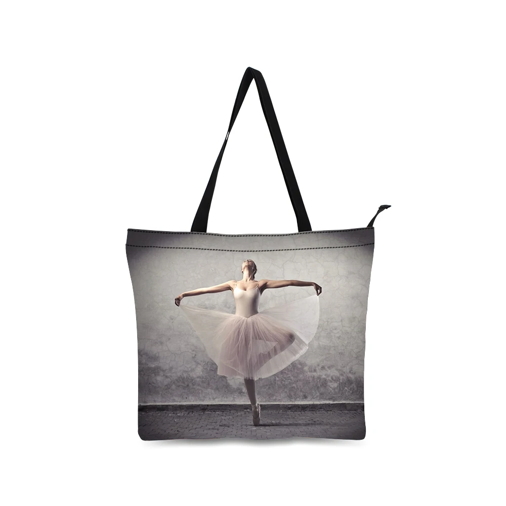 girls Canvas Bags ballet design Shoulder Sackbag Shopping Tote Holiday Beach Bag Casual Totes ...