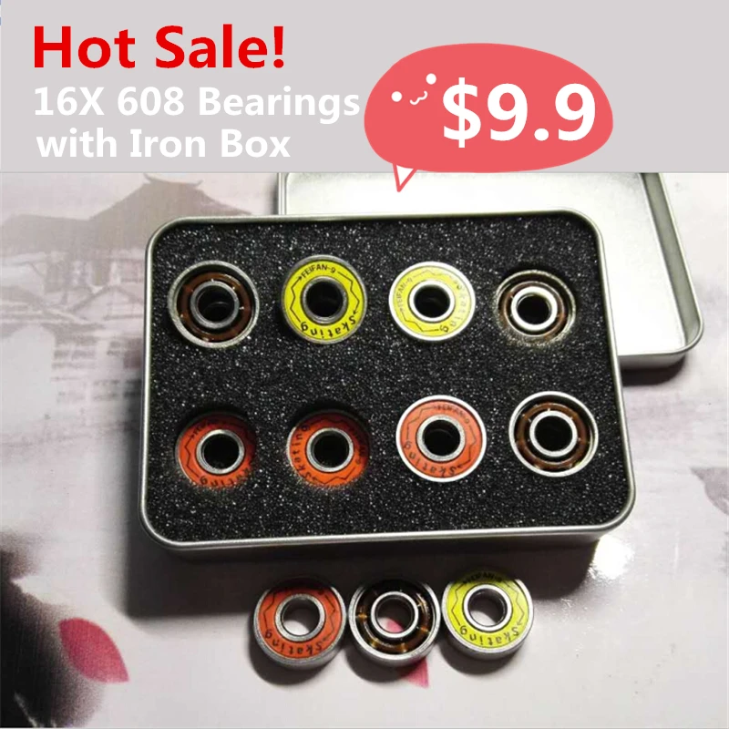 

608 Bearing for Inline Skates Roller Skating Shoes Skateboard Drift Board with Iron Box Free Shipping