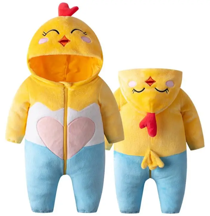 

2019 new stylem chicken costume cartoon spring and autumn Toddler Unisex-baby Jumpsuit Christmas Romper Onesie Outfits Suit 8