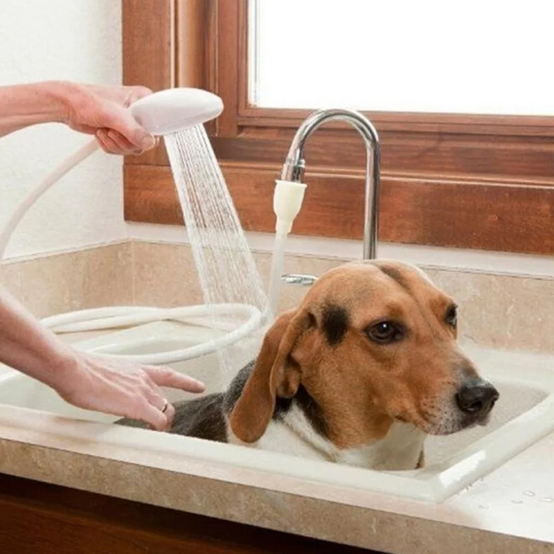 

New Dog Bath Sprayers Cat Dog Bath Shower Pet Multi-function White Tap Spray Head Pet Washing Hair Wash Shower Dog Supplies