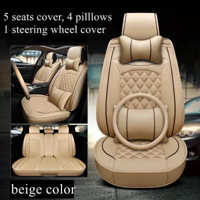 SSANGYONG KORANDO SPORT Full Set Leather Look Beige Seat Covers Protectors