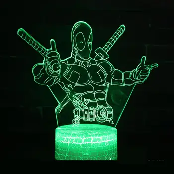 

Warrior Series 3d Night Light Creative Seven Color Remote Touch Led Visual Light Gift Small Table Usb Led 3d Lamp