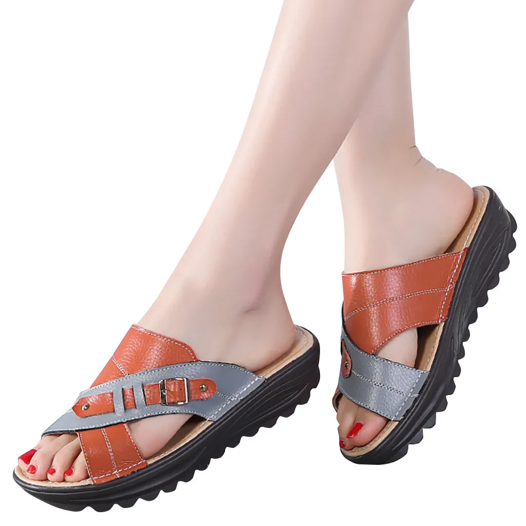 Casual Women Wedge Platform Thong Flip Flops Summer Beach Sandals Slippers Shoes