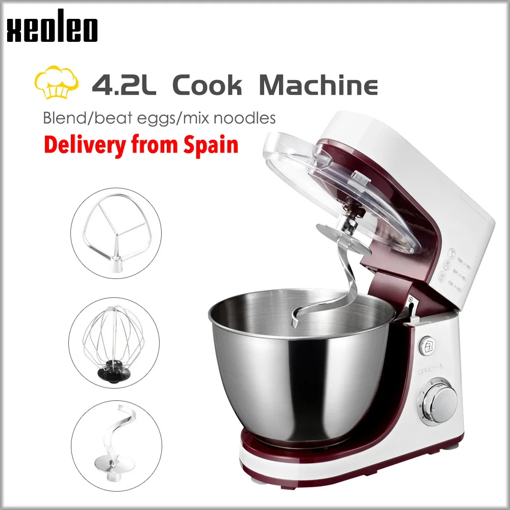 XEOLEO Planetary Food Mixer Electric Dough mixer�Cake mixer Dough kneading machine White Househol Chef machine Egg beater 4.2L
