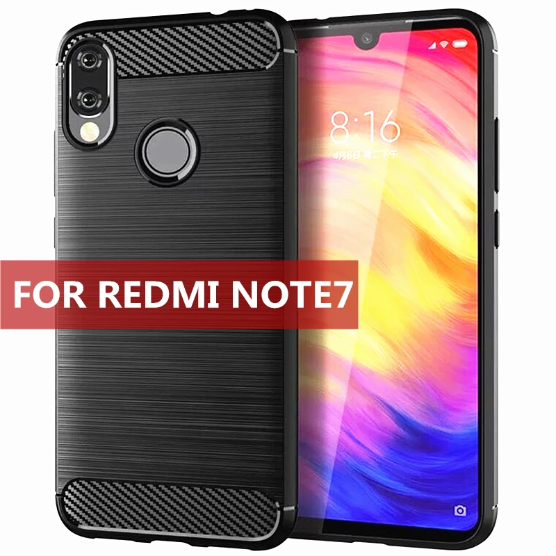 

2019 New Carbon Fibre Mobile Phone Cases For Xiaomi Redmi Note7 6 Brushed Metal Enviroment Protection Plastic Coque Funda Shell