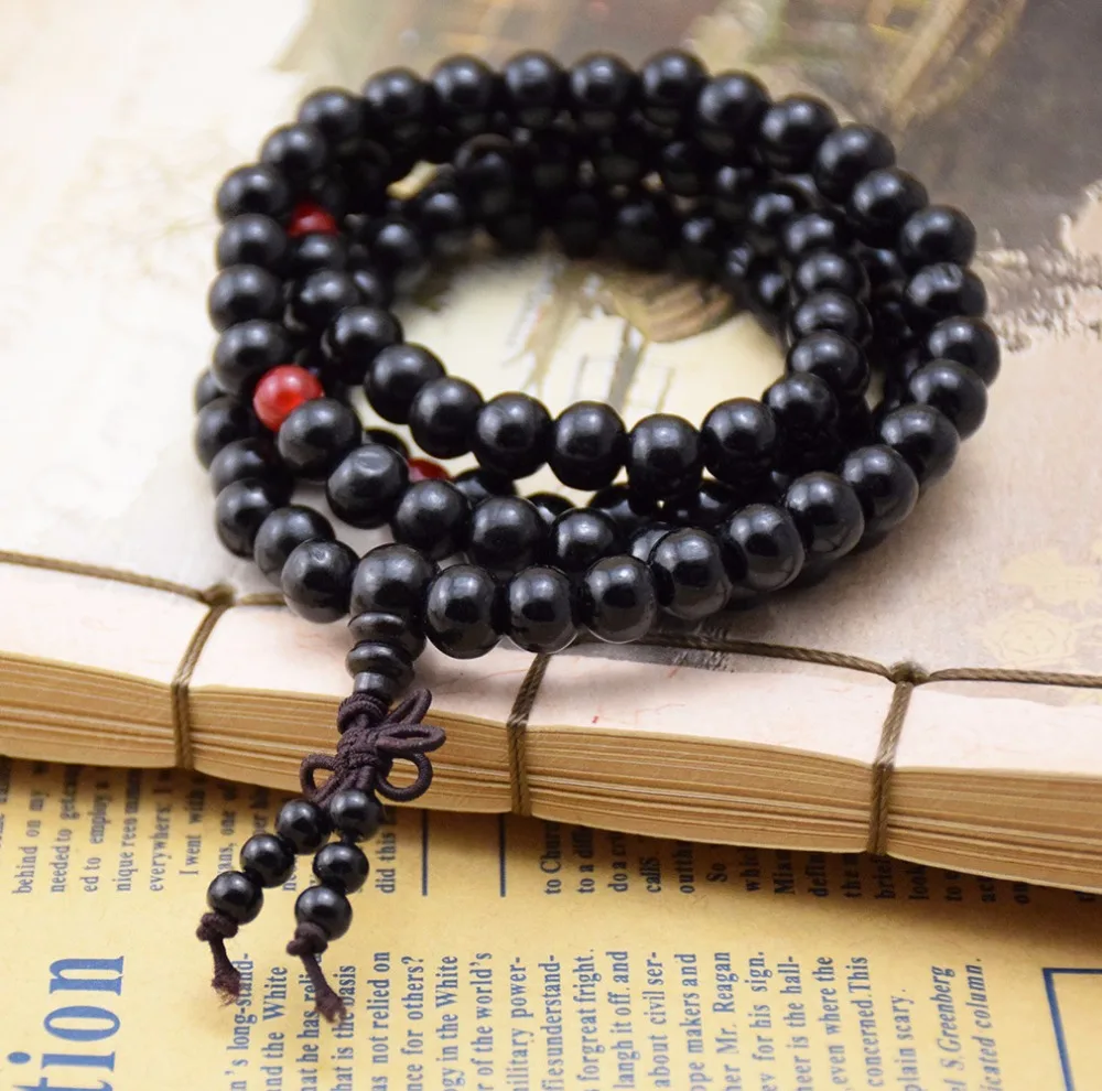 Pulseras 108 Beads 6mm Natural Sandalwood Buddhist Buddha Wood Prayer Bead Mala Unisex Men Bracelets & Bangles Jewelry Bijoux 3