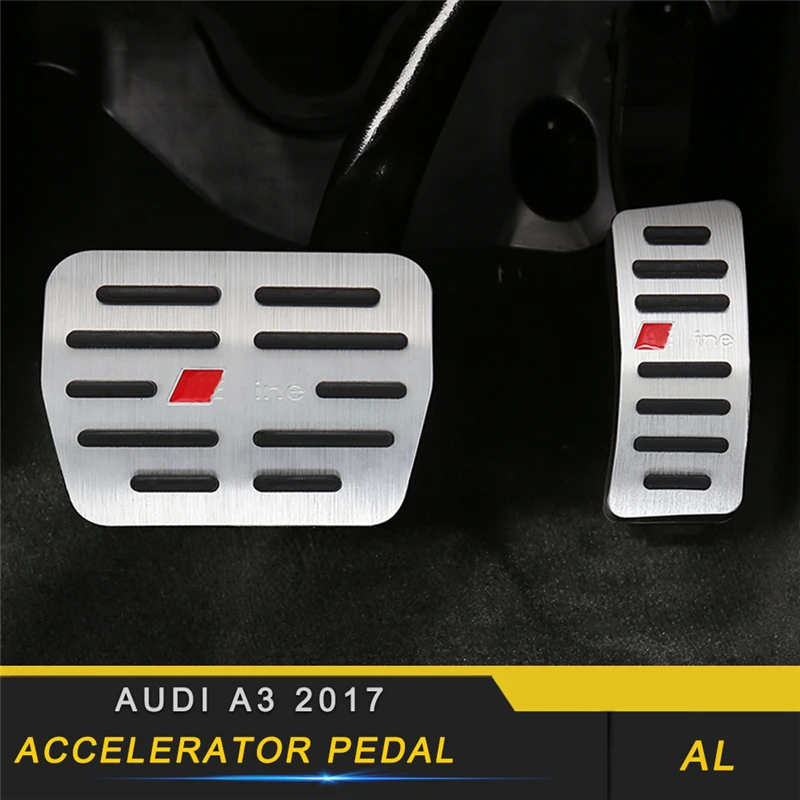 

For Audi A3 2017 Car Styling Accelerator Rest Brake Pedal Cover Trim Frame Sticker Interior Accessories