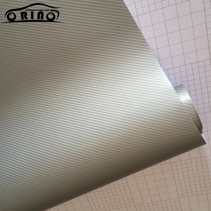 Silver 4D Carbon Fiber Vinyl Film-2