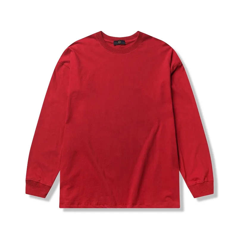 QoolXCWear Solid Color Long Sleeve Tshirts Cotton T Shirts Men/women Hip Hop Tshirts Streetwear Tops Shirts - Цвет: red