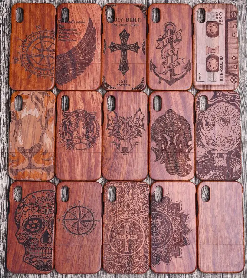 

100% Natural Green Real Wood Wooden Case For iPhone XS Max XR X 8 7 6 6S Plus 5 5S SE Case Cover Phone Shell Skin Bag