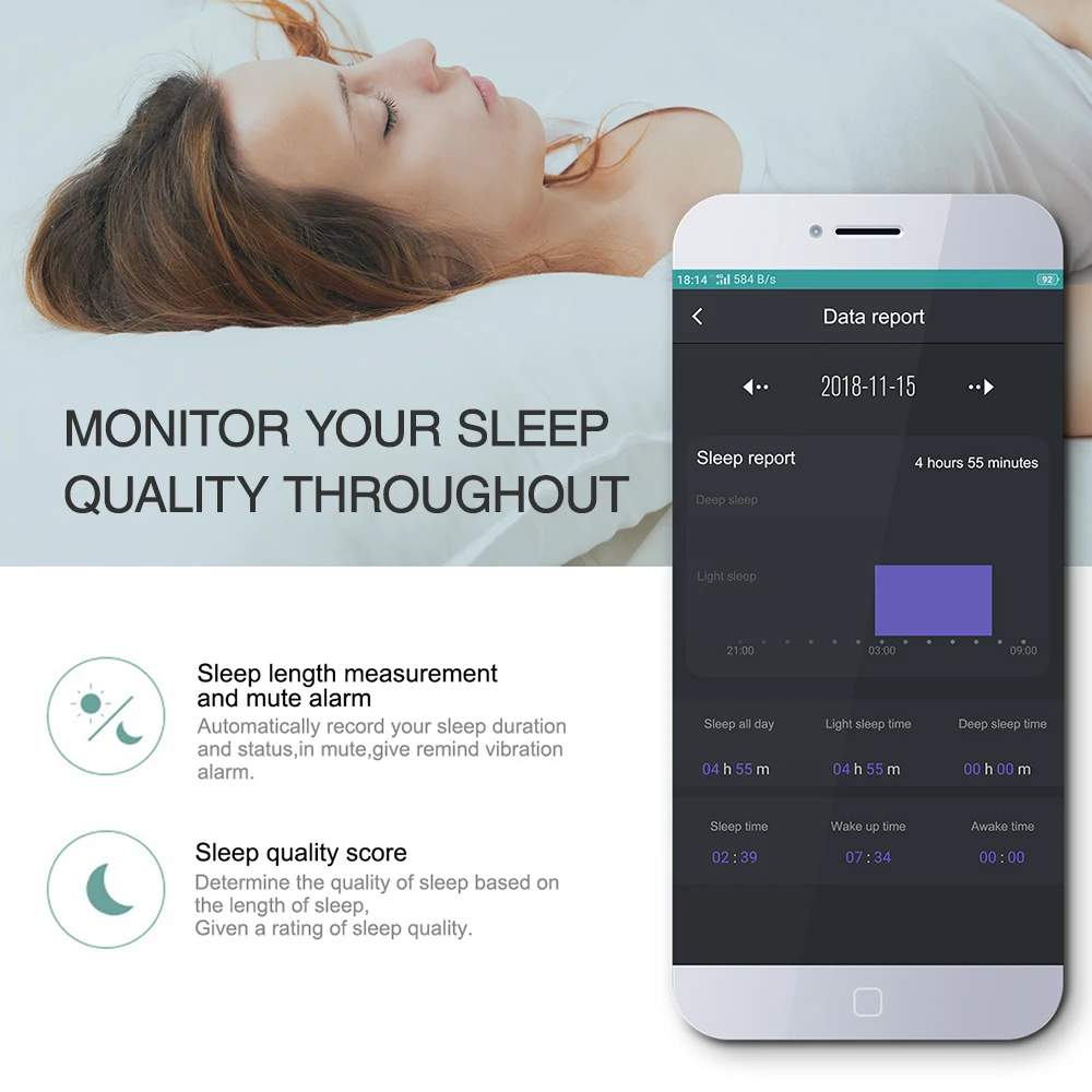 1.3In полный экран сенсорный фитнес-Шагомер трекер пульсометр отслеживание активности счетчик шагов счетчик калорий мониторинг сна