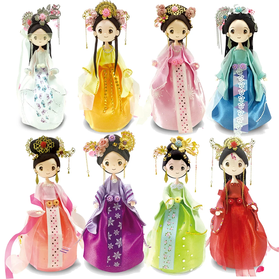 

Slime Clay Colorful Fluffy Foam Clay DIY Chinese Style Doll With Dress Toys For Children New Arrival Craft 8 sets Slime Supplies