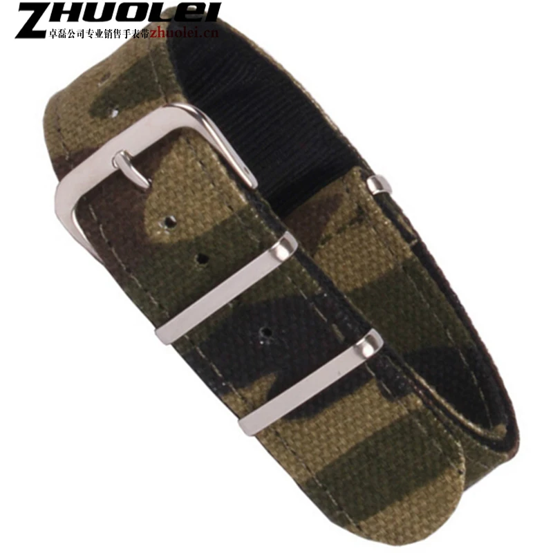 

10PCS Army Military Nato Nylon Watch 20mm Camouflage fabric Woven watchbands Strap Band stainless steel Buckle belt accessories