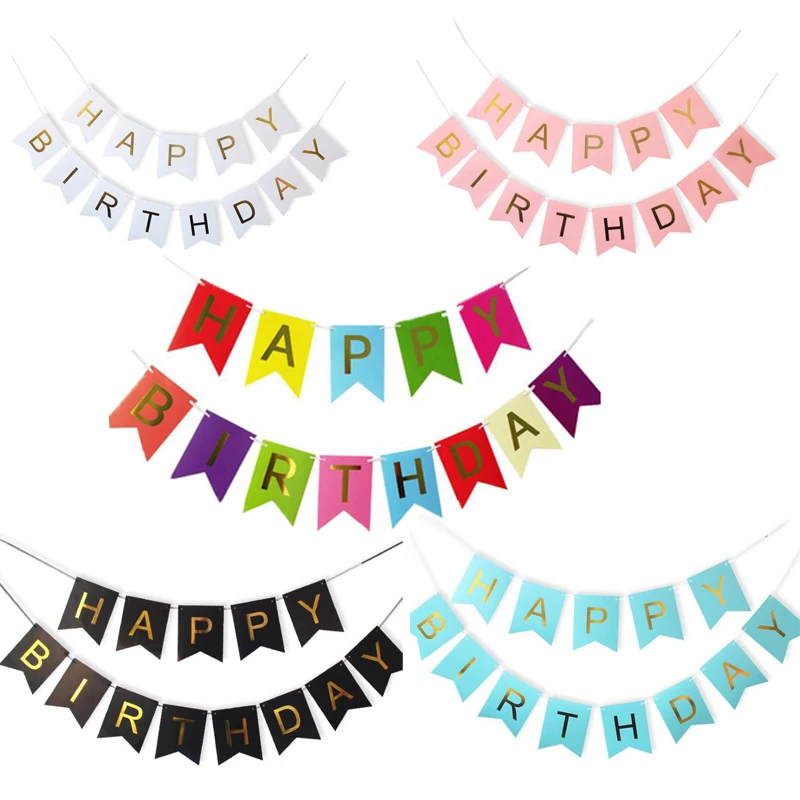 

1pcs/lot happy birthday Minnie tassel Flag Multicolor Pink Blue Wedding Christmas party decoration supplies for home