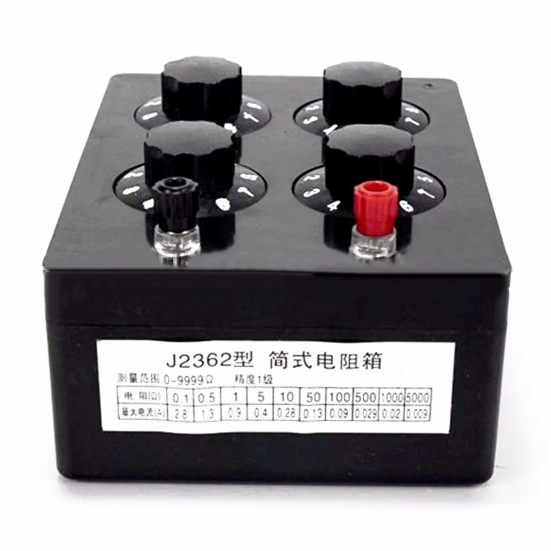 

NEW Precision Plastic Variable Decade Resistance Resistor Box 0-9999ohm For Physical Electricity Teaching Instrument