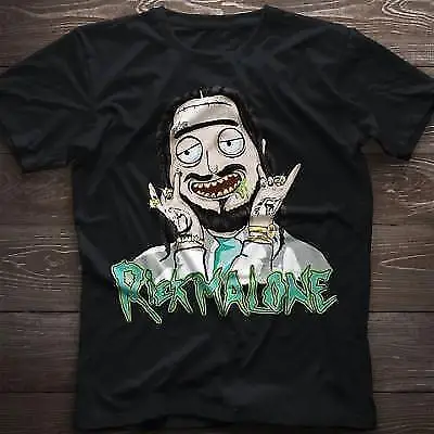 

Rick Malone Tshirt Funny Post Malone Mix Rick Morty Black T-Shirt S-3XL Short Sleeve T shirt Cotton T Shirts top tee