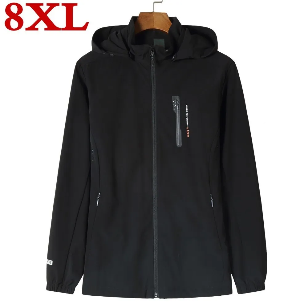 

new plus size 8XL Sun protection clothing Mens Casual Jackets Windproof Ultra-light Jacket Men Windbreaker Quick Dry Skin Coat