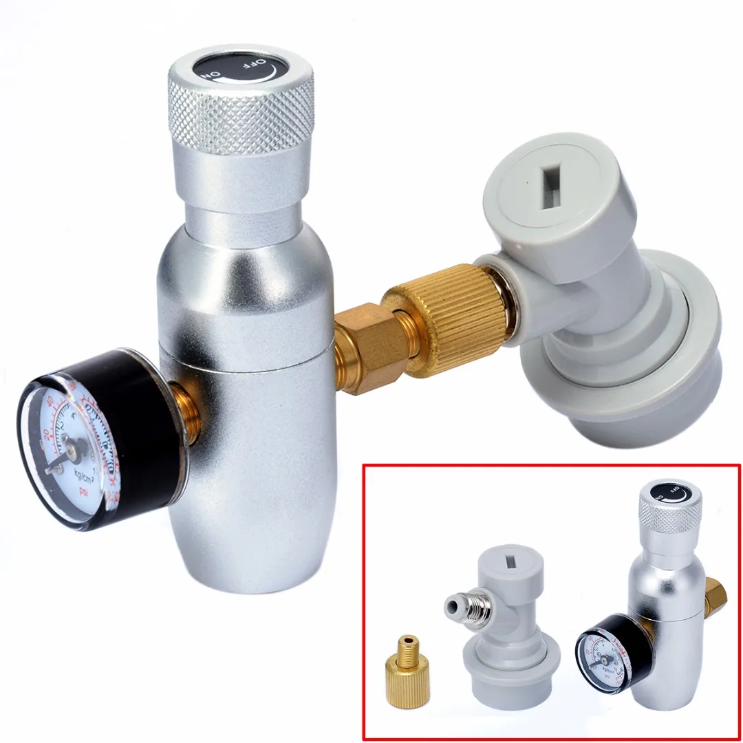 

Premium Regulated CO2 16g Regulator Charger Kit 0-150PSI With Gas Disconnect Connector for Home Draft Beer Brew Homebrew Mayitr
