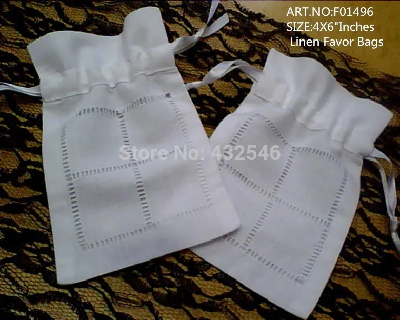 

240PCS/Lot Fashion Favor Bags 4"X6"Ideal for Wonmen Handkerchief White linen Gifts Bags Can Collection Beautiful Wedding Hankies