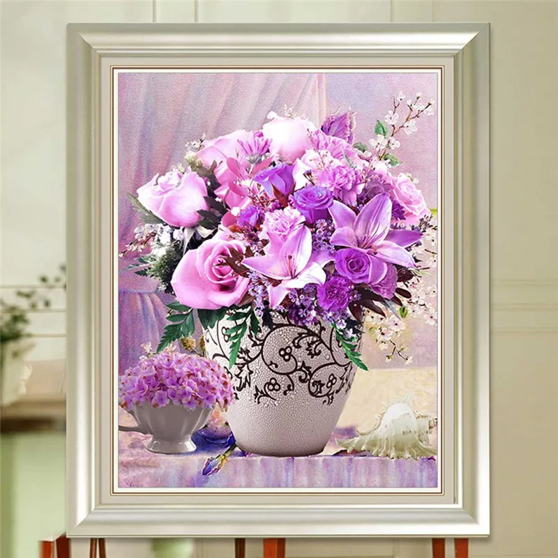 

DIY Diamond Embroidery Flower Diamond Painting Cross Stitch Full Square Rhinestone Mosaic Unfinished Home Decoration Gift