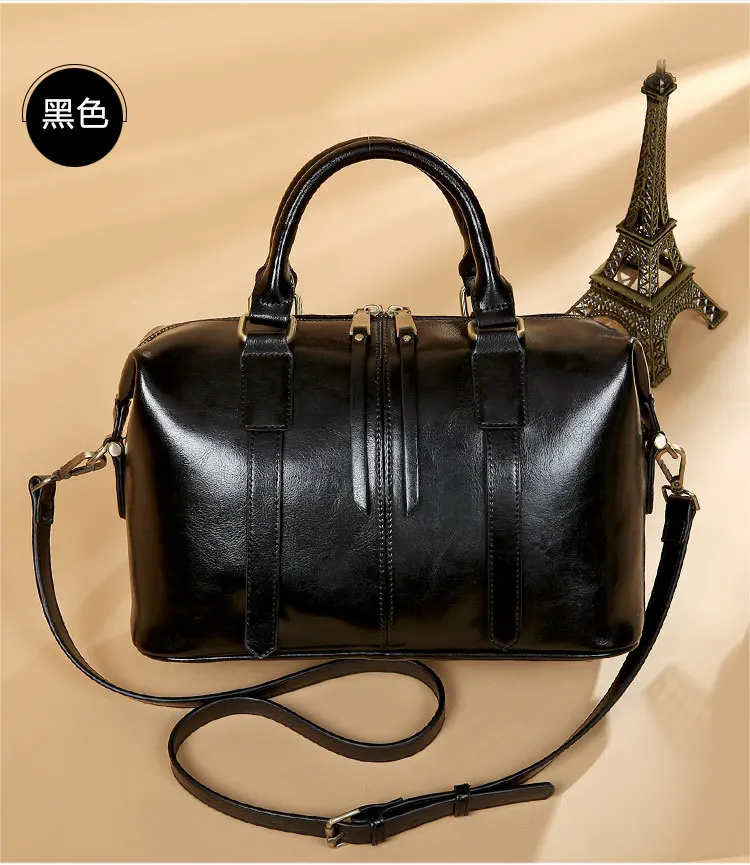 Новая женская сумка из натуральной кожи, модная Наплечная Сумка,, горячая Распродажа - Цвет: black