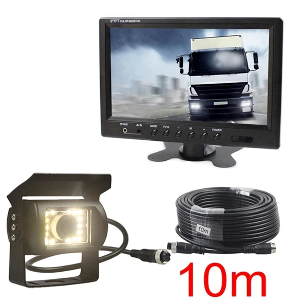 DIYKIT " 4-контактный автомобильный монитор заднего вида монитор Водонепроницаемый светодиодный CCD Автомобиль Камера для автобуса лошадь прицеп, дом на колесах - Название цвета: 10m
