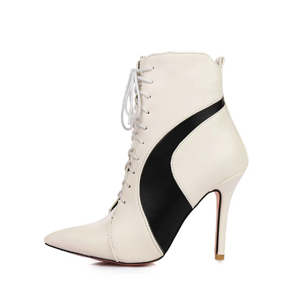 Mujer Con Negro Mujeres Cremallera De Tobillo blanco Sexy Para Alto Fghgf Roma Dedo Tacón Botas Zapatos 0YxqnCq