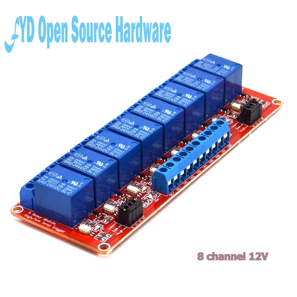 12V 8 Channel Relay Module With Isolated Support High And Low Level Trigger High Quality