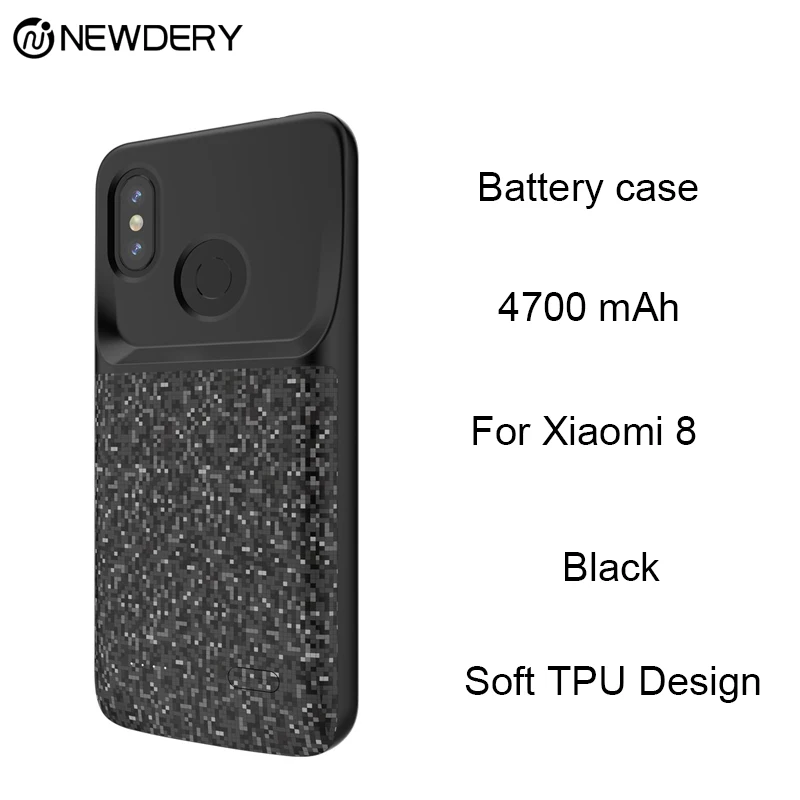 Чехол для зарядки Xiaomi 9 9SE Mix 2 mix 2s 6 6X 8 8SE Lite 4700 мАч черный мягкий ТПУ дизайн xiaomi Battey