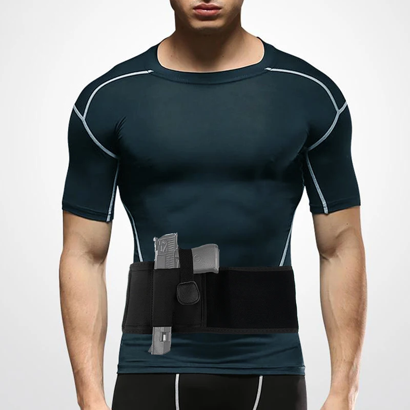 Tactical Right Left Hand Gun Holster Abdominal Belt Fit Most Handguns Pistol Invisible Holster for Hunting Airsoft RL31-0026-02