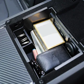 

1pcs Black Accessories Central Storage Armrest Container Pocket Organizer Holder Box for Jaguar F-Pace X761 2016 2017 2018