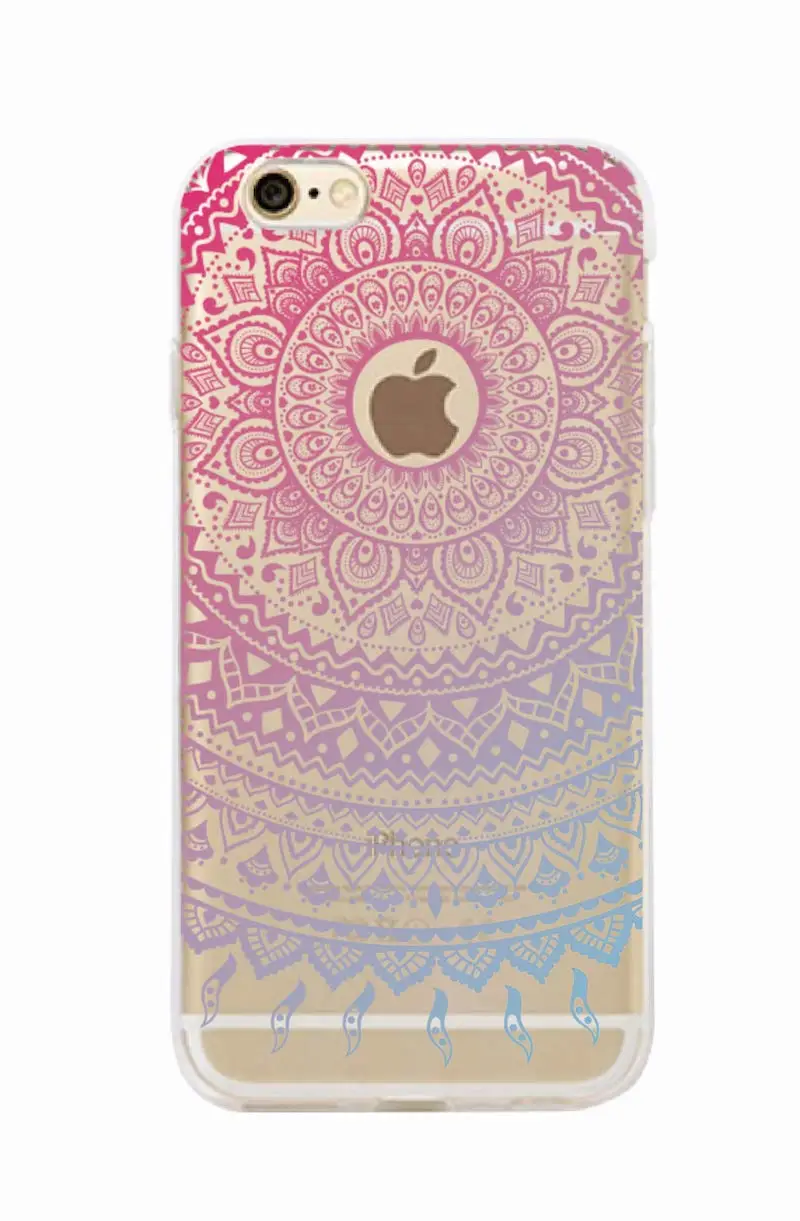 Vintage Indian Floral Henna Mandala Yoga Ethnic Soft Tpu Phone Case Coque Fundas For iPhone 7Plus 7 XS Max 6 6S 5 5S 8 8Plus X