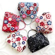 Women Leather Peekaboo Bag Flowers Luxury Handbags Women Bags Famous Brands Designer Messenger Bags Tote Fashion Shouler Bag