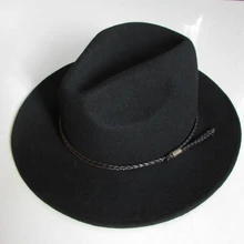 Новинка, шерстяная Водонепроницаемая фетровая шляпа, мужская, без складок, конная шляпа с широкими полями, ковбойская Шерстяная кепка, шляпа джентльмена, B-8121