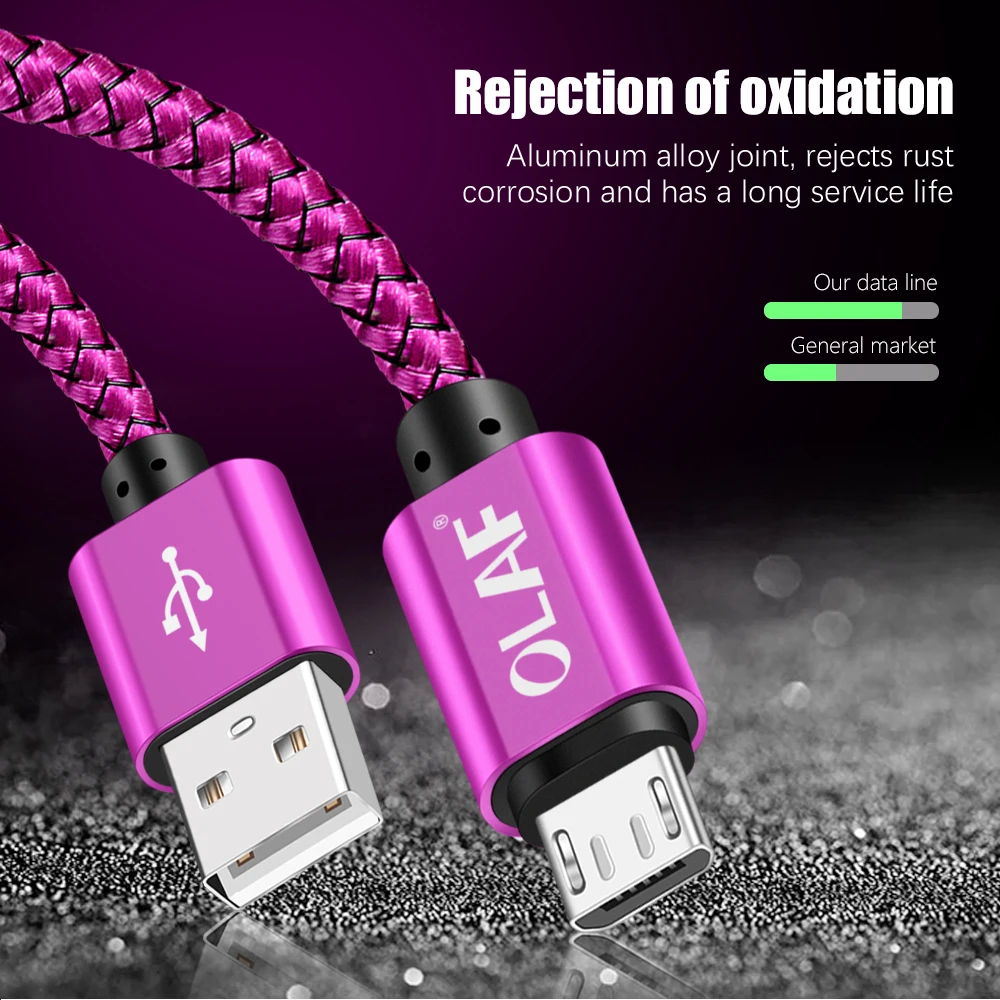أولاف مايكرو شاحن يو اس بي سريع شحن الهاتف المحمول كابل بيانات سلك لالروبوت USB مايكرو الحبل ل HTC xiaomi redmi سامسونج s6 s7 أولاف مايكرو شاحن يو اس بي سريع شحن الهاتف المحمول كابل بيانات سلك لالروبوت USB مايكرو الحبل ل HTC xiaomi redmi سامسونج s6 s7