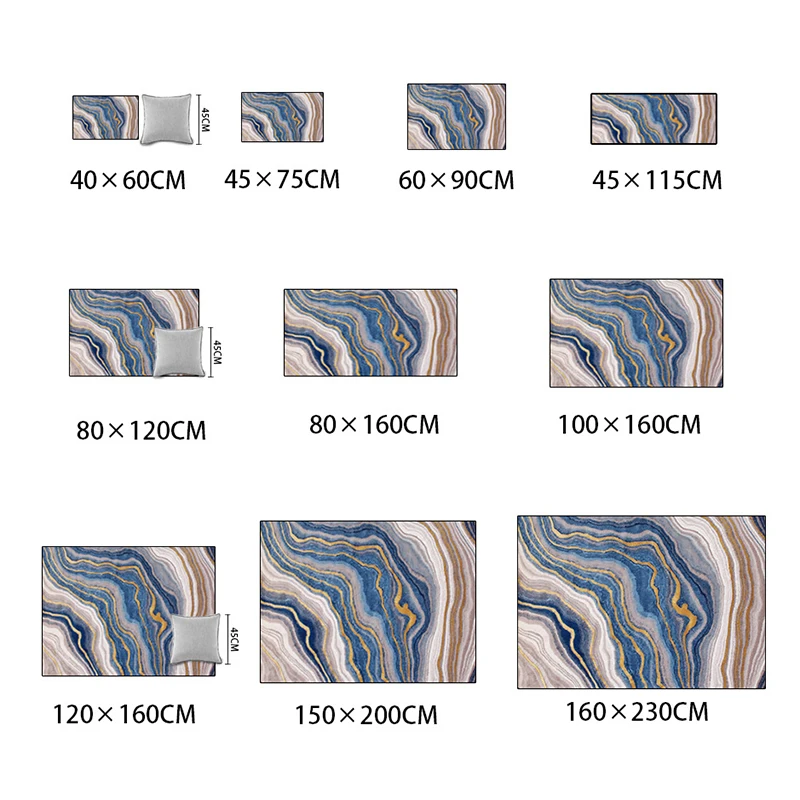 Современный и роскошный ковер в скандинавском стиле, Мраморная текстура, детская комната, гостиная, полная спальня, прикроватный кухонный коврик, домашняя противоскользящая подкладка
