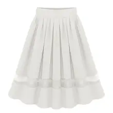 Женская Лоскутная Сетка королевская элегантная юбка плиссированные юбки европейский стиль эластичный шифоновый пояс юбка для женщин