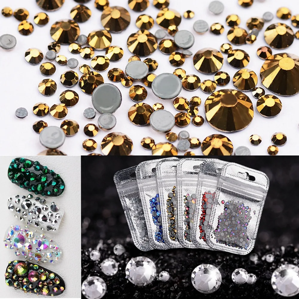 

400pcs 10Gram/bag Crystal Nail Art Rhinestone Super Bright Glass Strass Hotfix Iron On Rhinestones For Fabric garment/Nail Art