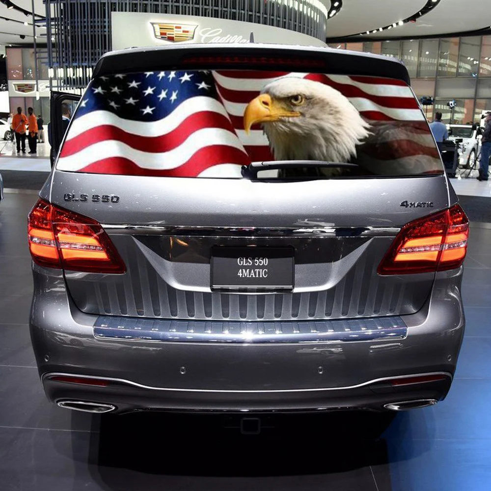 Car Sticker American Flag Eagle Decal Rear Window Windshield Sticker Rear Window Car Flag Rear Window Graphic Sticker Exterior A