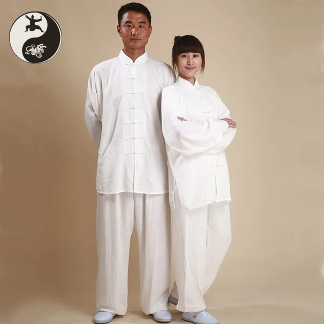 Летние льняные ткани taichi костюмы человек женщины ушу кунг-фу производительность одежда Тайцзицюань показать одежду XXL cool