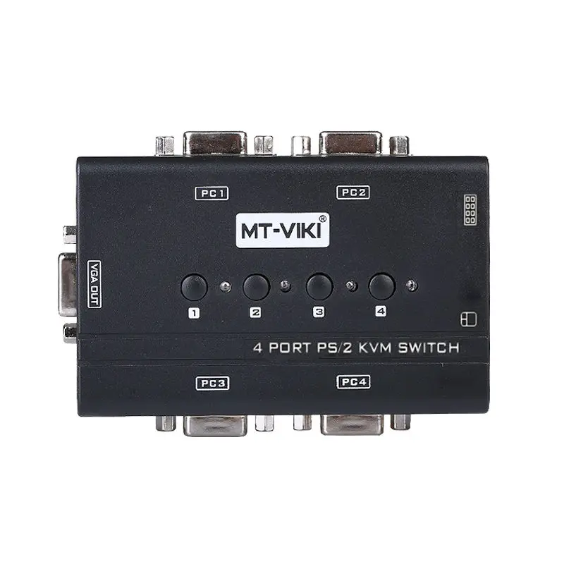 MT-Viki 4 порта VGA KVM переключатель PS/2 мышь консоль клавиатуры ручная кнопка нажмите выбор с оригинальным кабелем Высокое разрешение 460SL