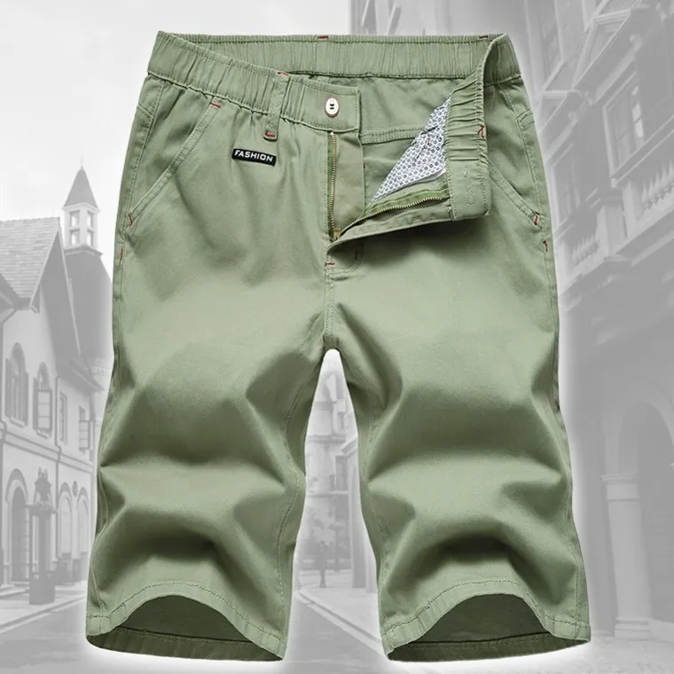 Летние мужские повседневные тонкие хлопковые шорты-карго больших размеров, мужские прямые короткие брюки до колена, размер 30-48